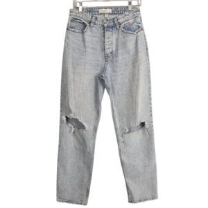 Abercrombie & Fitch High Rise Jeans Curve Love Light Wash Distressed Size 28/6